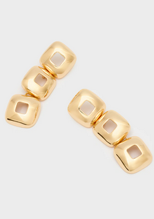 Nali' Orecchini Lunghi elementi square oro