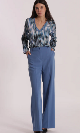 PANTALONE PALAZZO CON ELASTICO DIETRO IN TESSUTO TECNICO