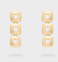 Nali' Orecchini Lunghi elementi square oro